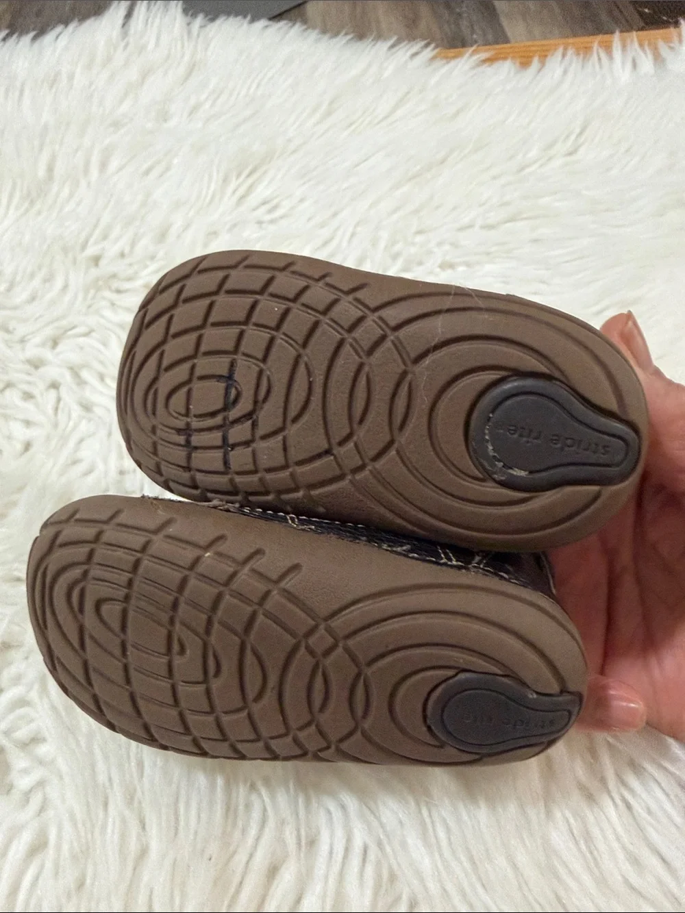 Baby Stride Rite Brown Leather Velcro Sneakers Size Size 5